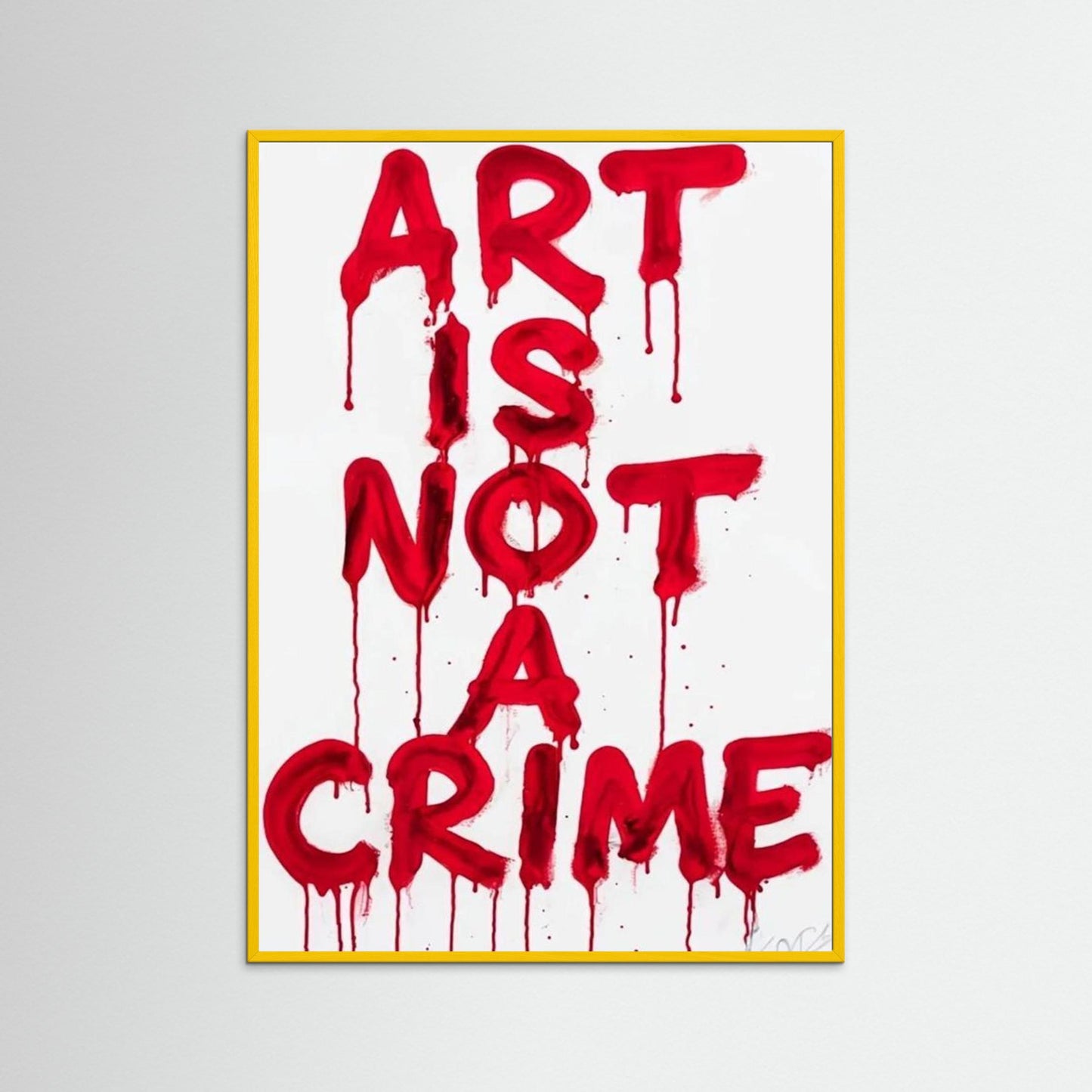 Framed poster wall art, art is not a crime poster qotes poster,print poster,