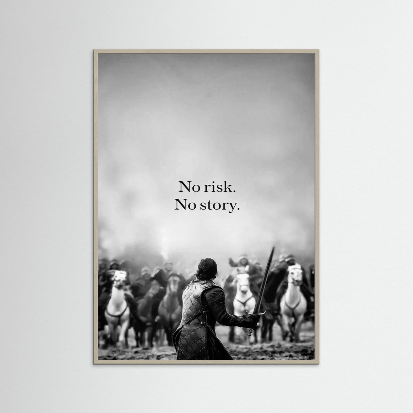 Framed poster wall art, qotes poster,print poster, no risk no story poster