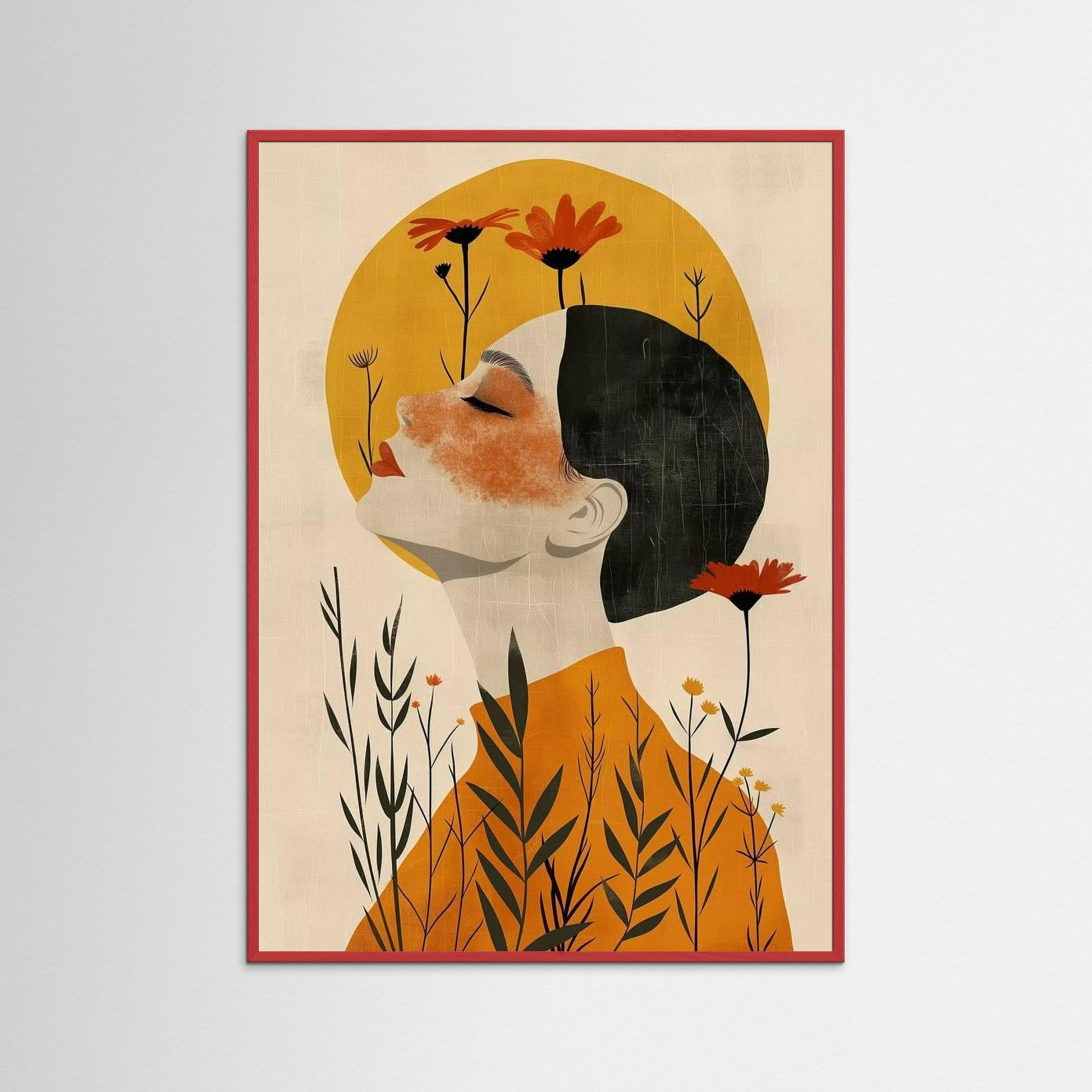 Bohmian minimalist portrait poster