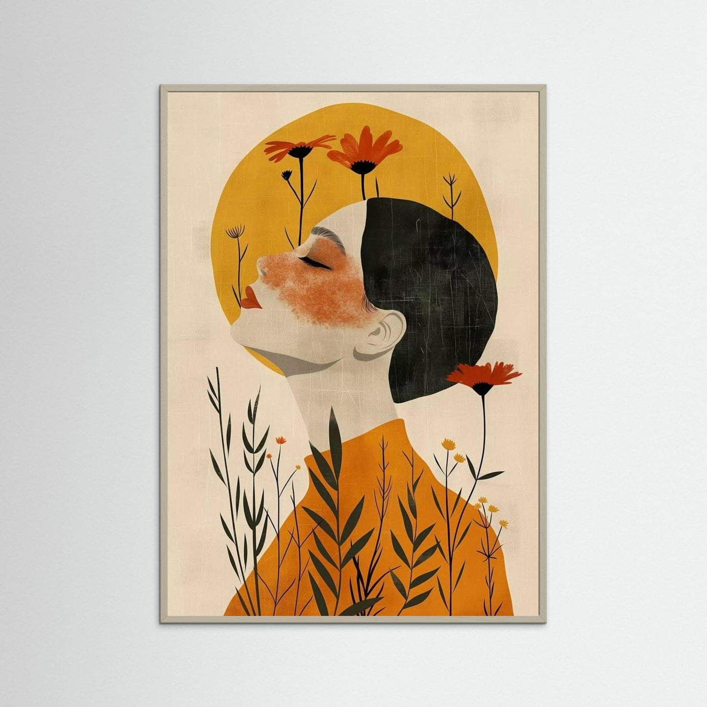 Bohmian minimalist portrait poster