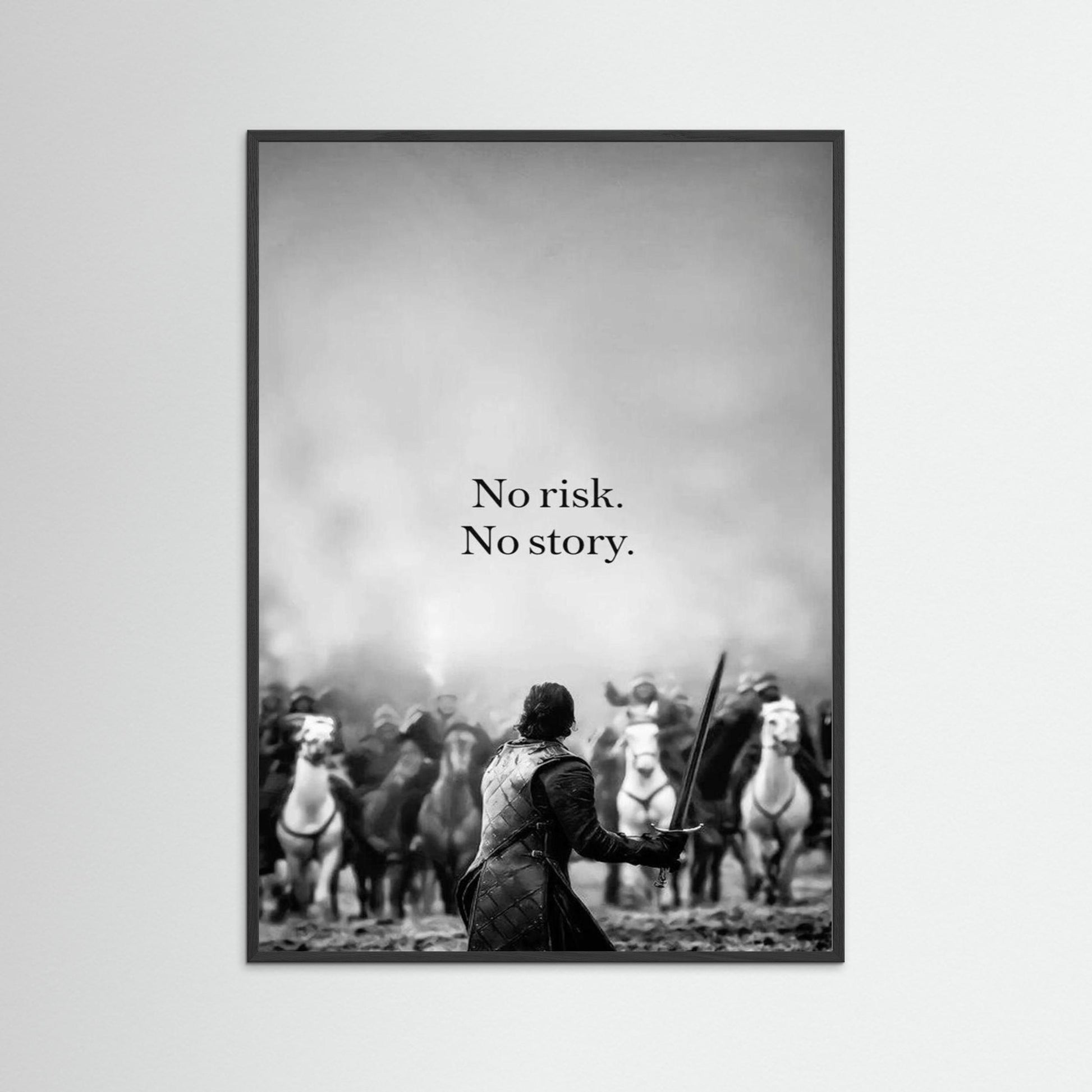 Framed poster wall art, qotes poster,print poster, no risk no story poster