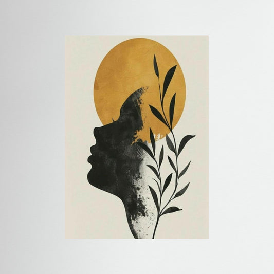 Bohmian portrait minimalist poster
