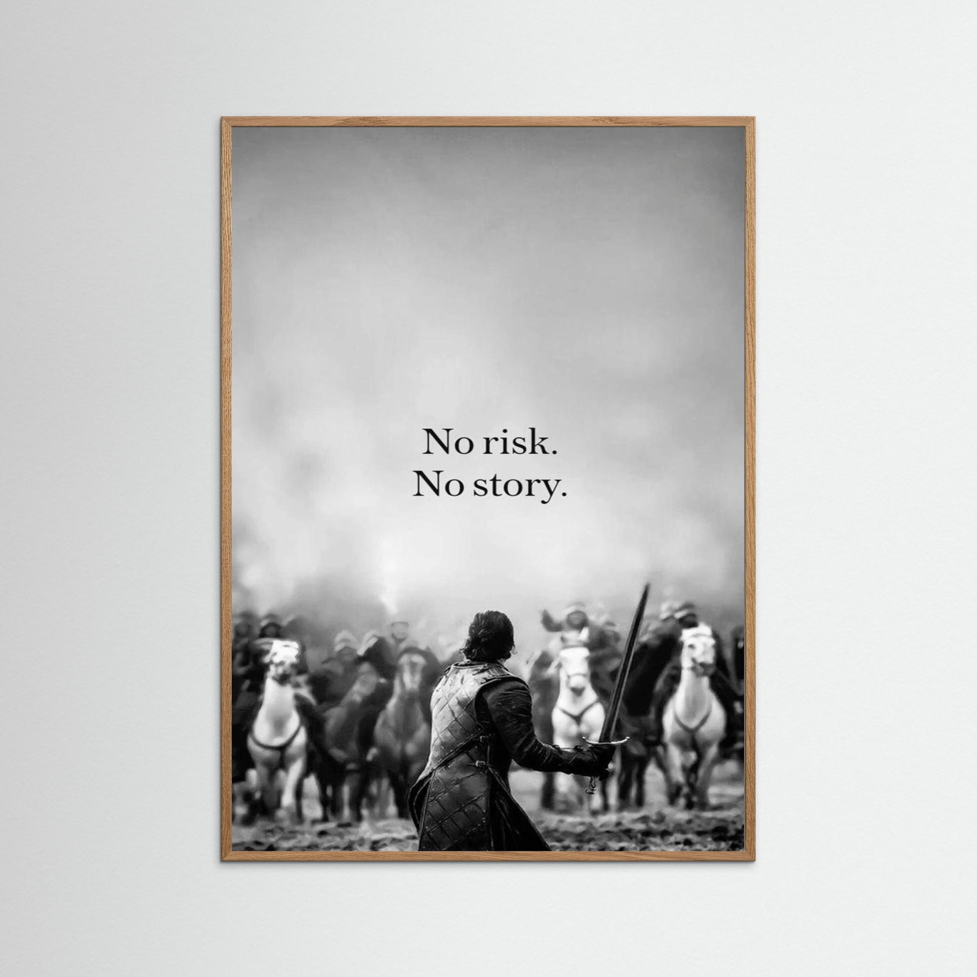 Framed poster wall art, qotes poster,print poster, no risk no story poster