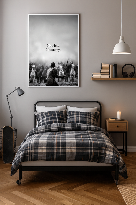 Framed poster wall art, qotes poster,print poster, no risk no story poster, fine art poster