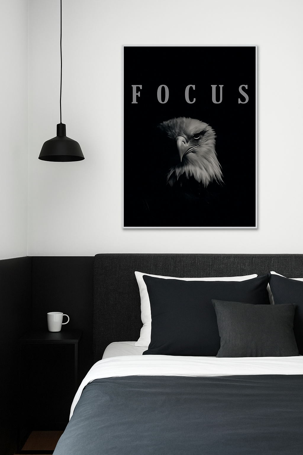 Framed poster wall art, focus eagle poster, quotes poster, print motivation poster,
