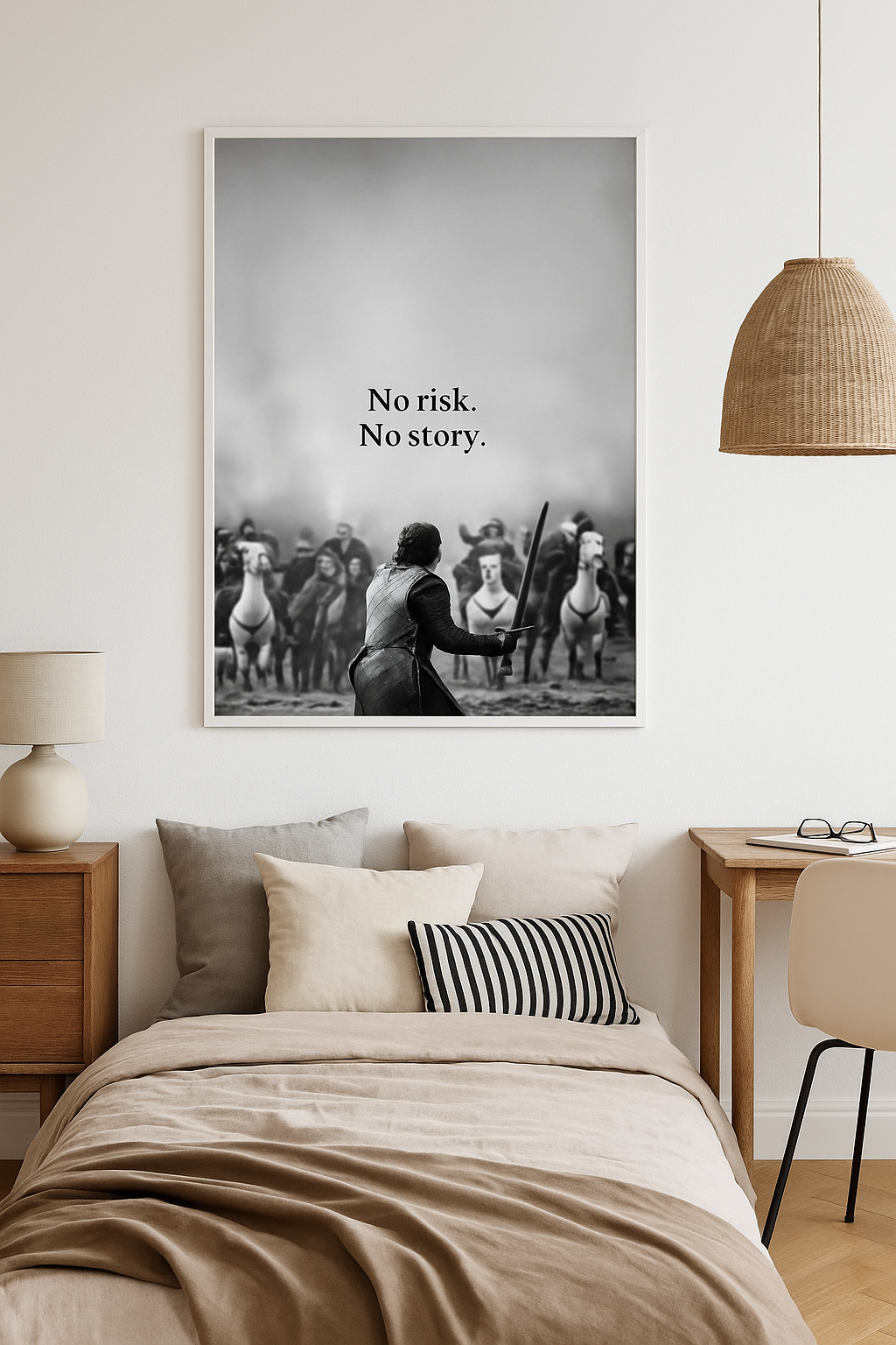 Framed poster wall art, qotes poster,print poster, no risk no story poster, fine art poster