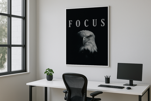 Framed poster wall art, focus eagle poster, quotes poster, print motivation poster,