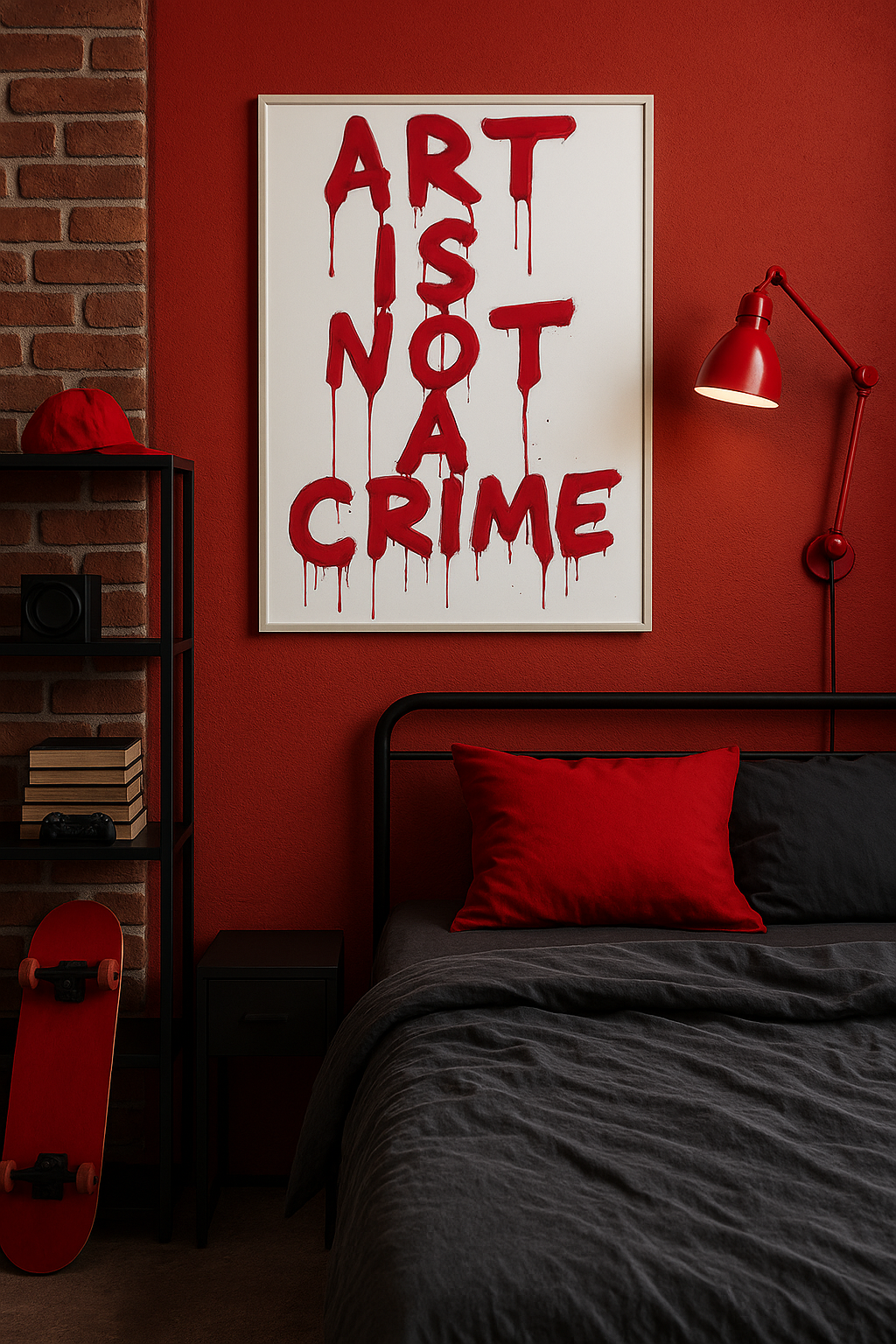 Framed poster wall art, art is not a crime poster qotes poster,print poster, fine art poster