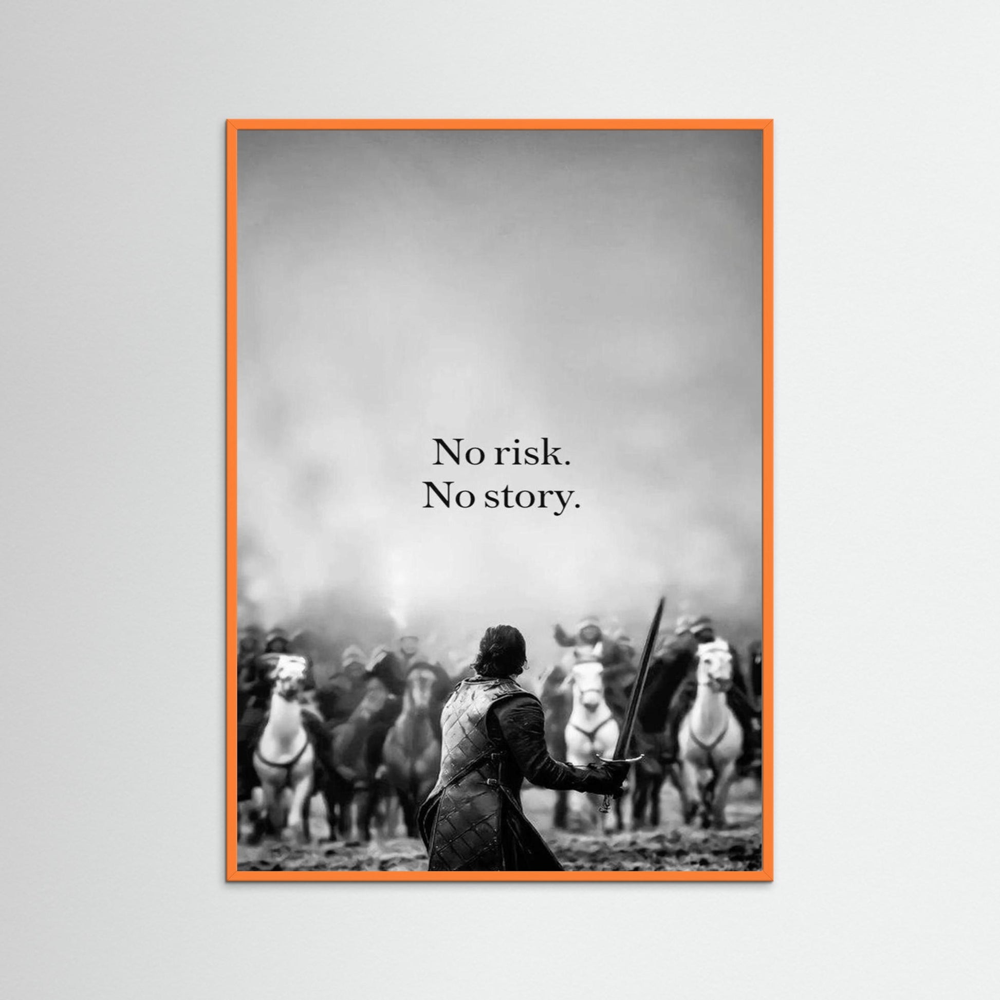 Framed poster wall art, qotes poster,print poster, no risk no story poster
