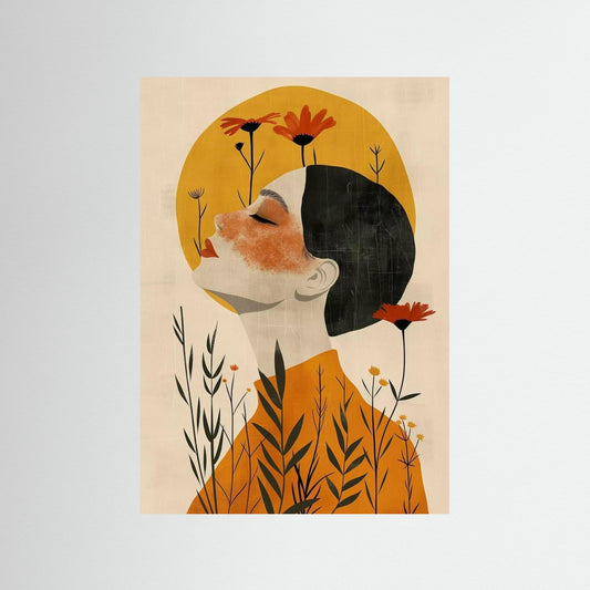 Bohmian minimalist portrait poster