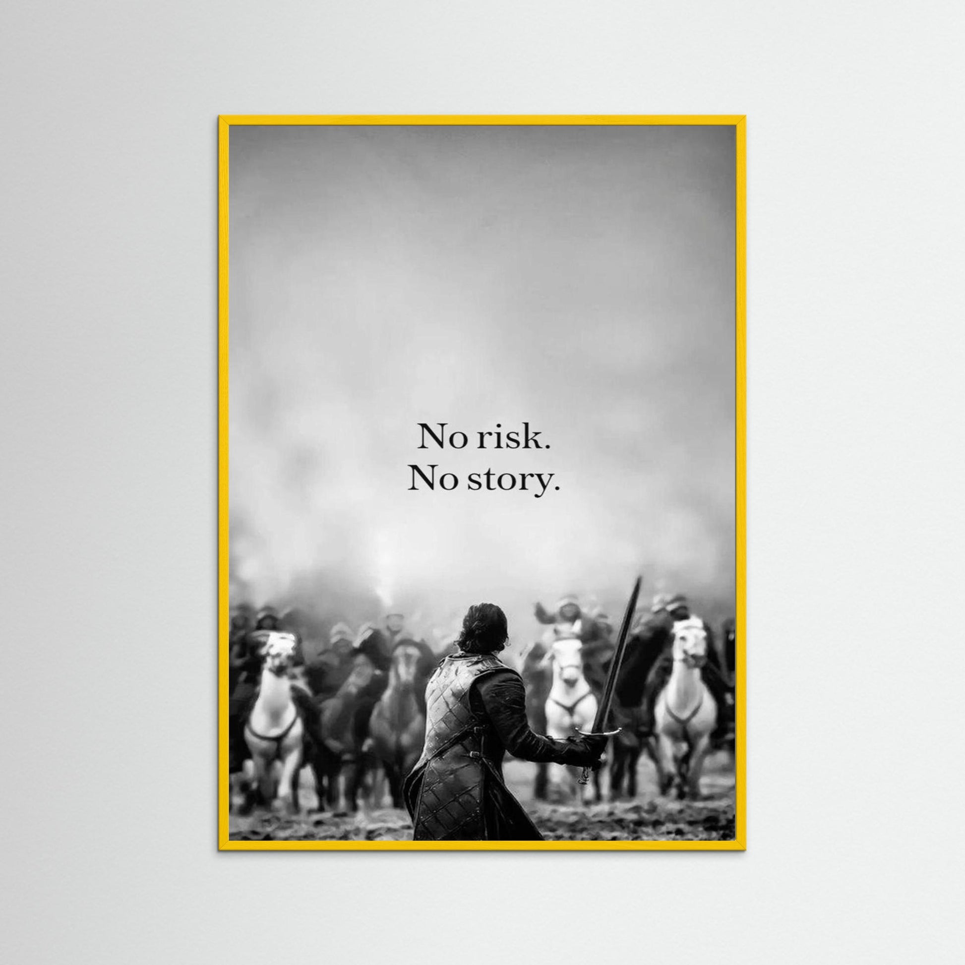 Framed poster wall art, qotes poster,print poster, no risk no story poster