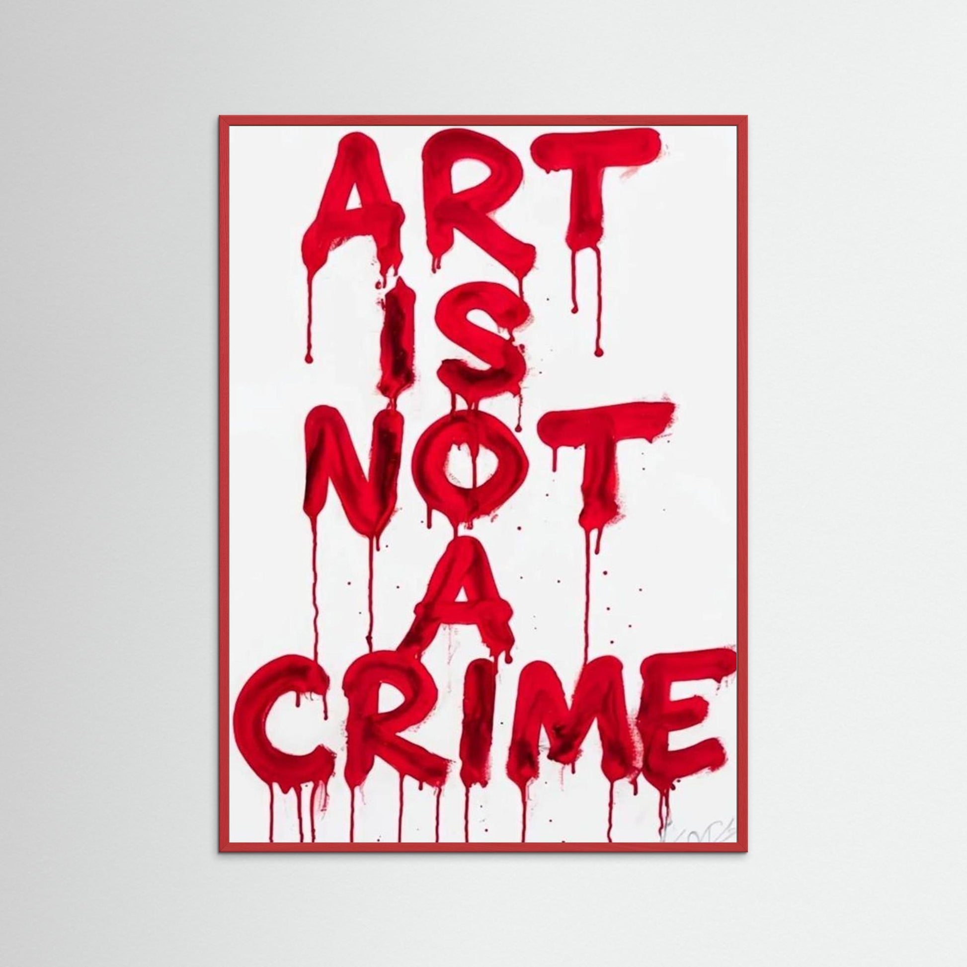 Framed poster wall art, art is not a crime poster qotes poster,print poster,
